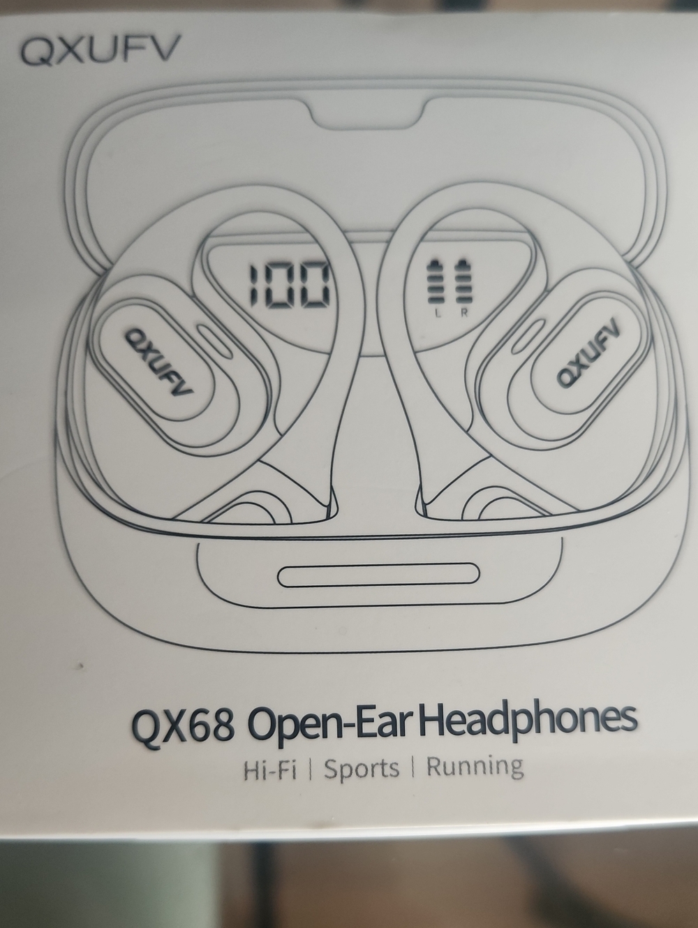 QX68 Open-Ear Headphones — Pink Wireless Sports Earbuds